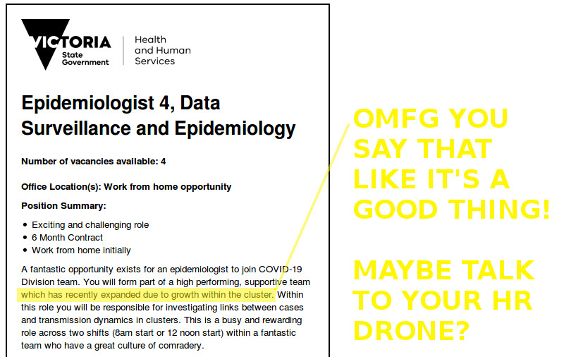 Vic Health Department ad worded like expansion due to covid is a good thing